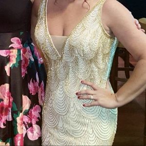 Custom, elegant Jovani floor length evening gown.